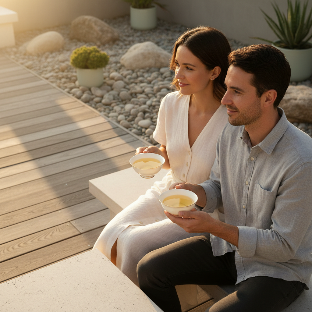 Té Blanco Pai Mu Tan - lifestyle pareja jardín